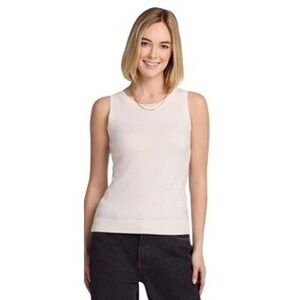 Woolx Chessy Dewdrop Pearl 100% Merino Wool Knit Tank Top Plus Size 1X